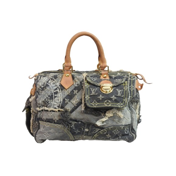 Louis Vuitton Patchwork Bag Monogram Boston Speedy Denim